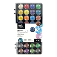 Набір акварельних фарб MONT MARTE Signature Metallic з перламутром 36 кольорів+1 пензлик