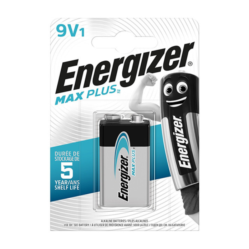 Батарейка Energizer MAX PLUS Alkaline 9v (Krona), лужна, 1 шт.