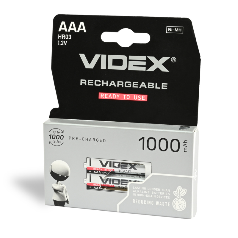 Акумулятор VIDEX R3 (AАА), 1000 mAh Ni-MH, 2 шт.
