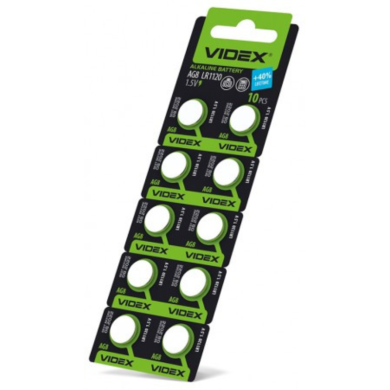 Батарейка Videx AG8 (LR1120) Alkaline, 1.5 V, 100 шт.