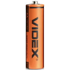 Батарейка VIDEX R6 (АА), сольова, 1 шт., НОВИЙ ДИЗАЙН