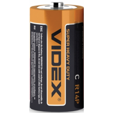 Батарейка VIDEX R14 (C), сольова, 1 шт.