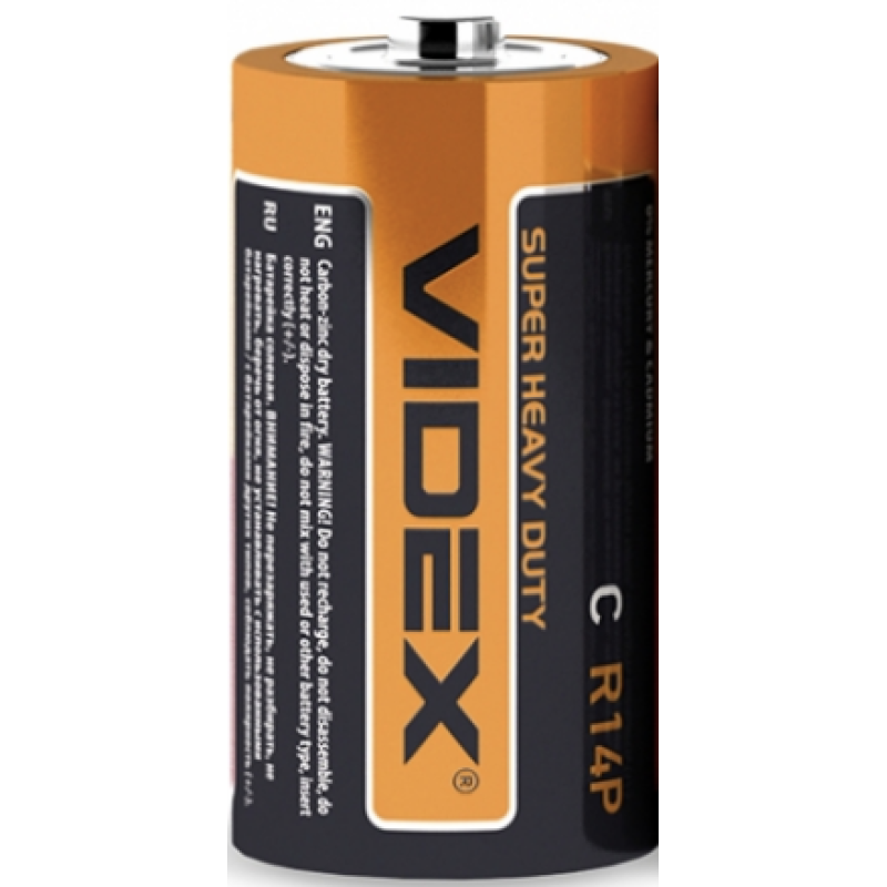Батарейка VIDEX R14 (C), сольова, 1 шт. Батарейка VIDEX R14 (C), сольова, 1 шт.