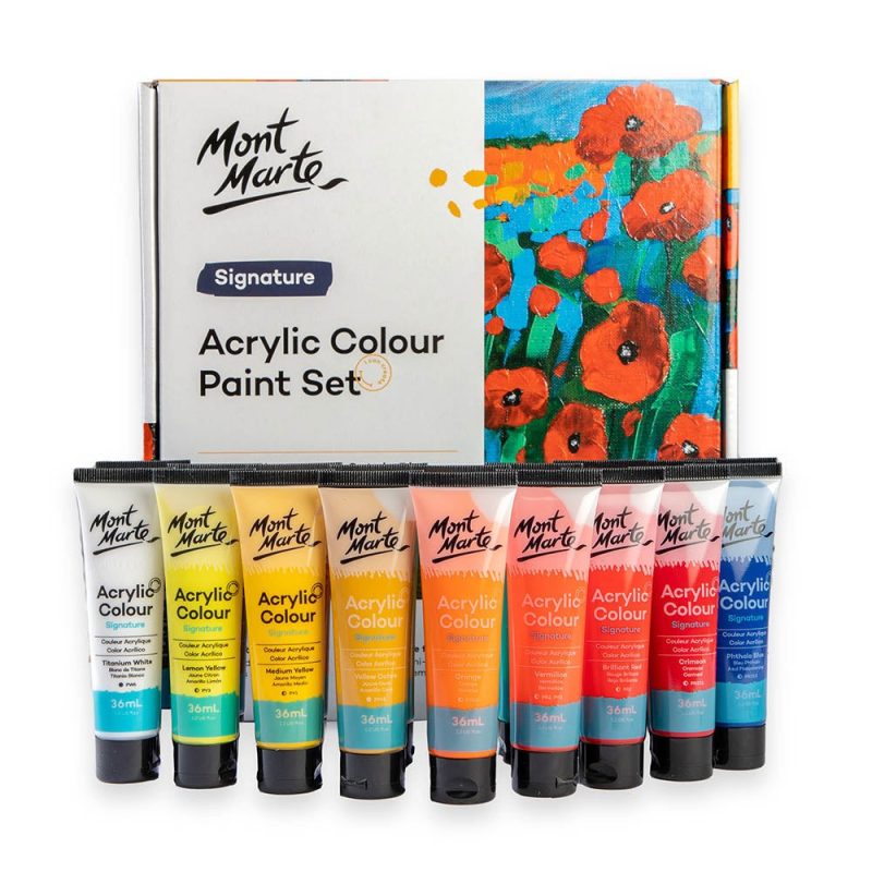 Фарби акрилові для малювання Mont Marte Acrylic Colour Paint Set 18pc x 36ml Різні кольори