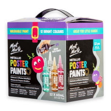 Металеві фарби для плакатів постерів Mont Marte Metallic Poster Paints 12pc x 60ml