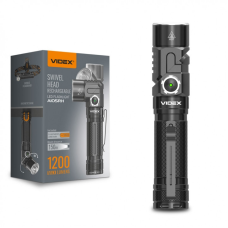 Портативний світлодіодний ліхтарик Videx A105RH 1200Lm 5000K, акумулятор 18650 2200mAh, поворотна головка