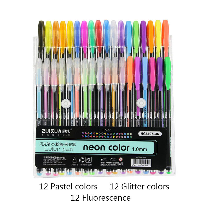 Набір кольорові гелеві ручки 36 шт Neon Color (Німенного порвану паковання) Набір кольорові гелеві ручки 36 шт Neon Color (Німенного порвану паковання)