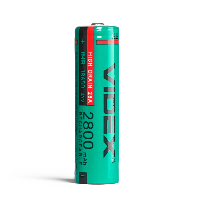 Високострумовий акумулятор Videx Li-ion IMR 18650, 2800 mAh, 3,7V Високострумовий акумулятор Videx Li-ion IMR 18650, 2800 mAh, 3,7V