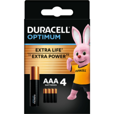 Батарейка Duracell OPTIMUM Alkaline LR03 (AАА), лужна, 4 шт., ТІЛЬКИ ОРИГИНАЛ