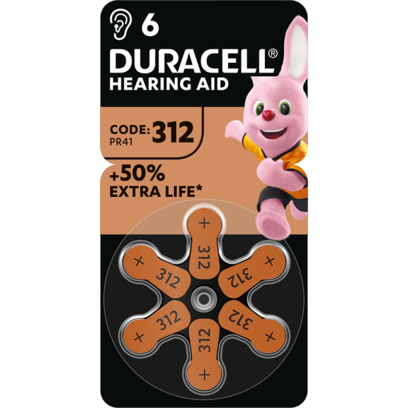 Батарейка Duracell Zink Air 312 (ZA312), 1.45V, 1 шт., ТІЛЬКИ ОРИГИНАЛ