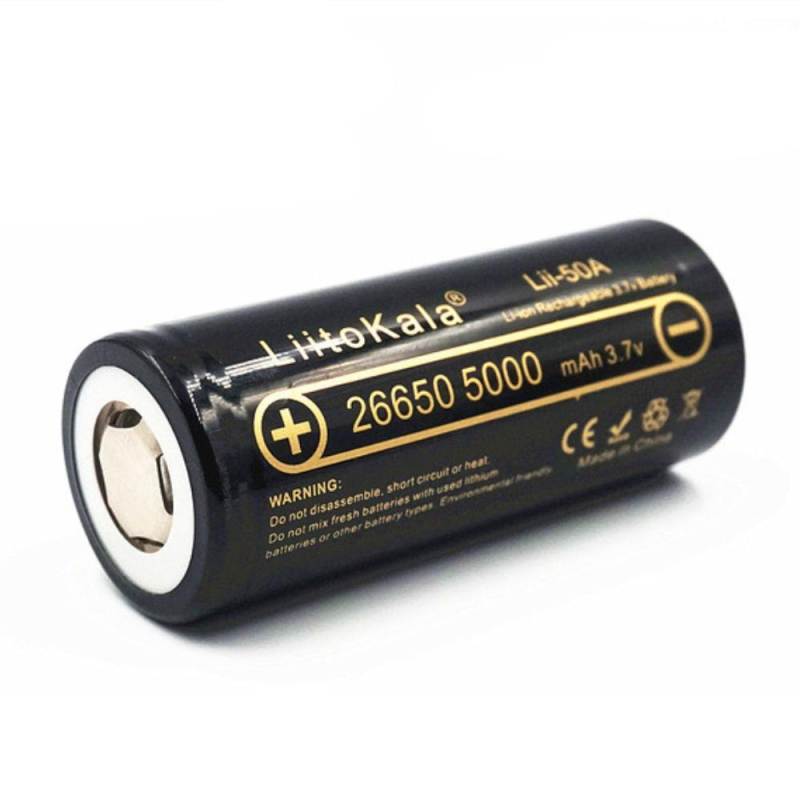 Акумулятор LiitoKala 26650 Lii-50a, 15/20A, Високотоковий, 5000 mAh, 3,7V, 1 шт., ТІЛЬКИ ОРІГИНАЛ Акумулятор LiitoKala 26650 Lii-50a, 15/20A, Високотоковий, 5000 mAh, 3,7V, 1 шт., ТІЛЬКИ ОРІГИНАЛ