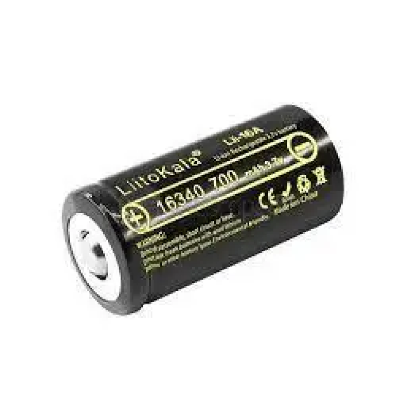 Аккумулятор LiitoKala 16340 Lii-16a, 10A, 700mAh, 3,7V, 1шт, ТОЛЬКО ОРИГИНАЛ