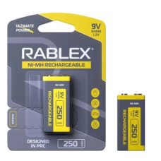 Аккумулятор RABLEX 9v (Krona), 250mAh Ni-MH, 1шт