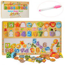 Дерев“яна гра Набір першокласника Математика MD 2116 дошка, цифри, маркер