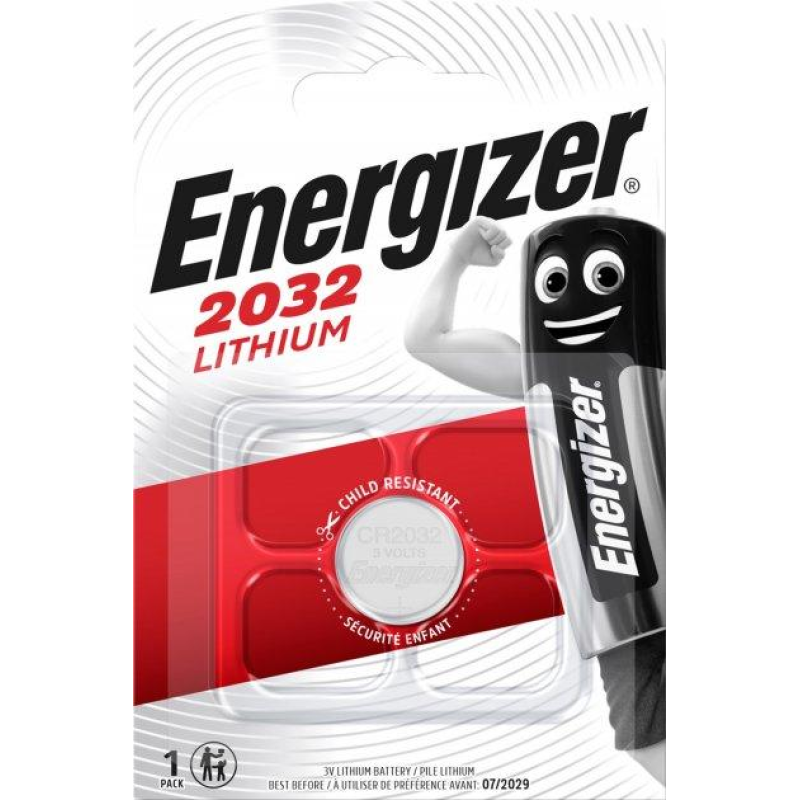 Батарейка Energizer CR2032 Lithium, 3.0 V, 1 шт.