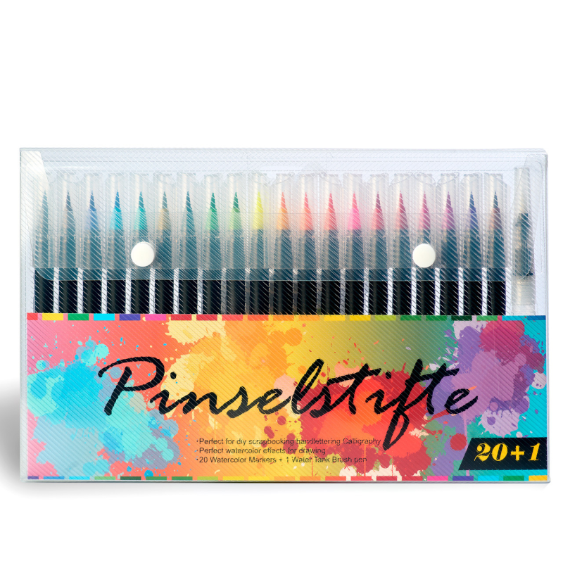 Акварельні маркери з пензликом для ескізів і скетчів на водній основі набір 20 шт Акварельні маркери з пензликом для ескізів і скетчів на водній основі набір 20 шт
