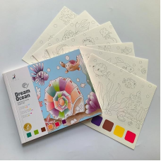 Альбом для розфарбовування з акварельними фарбами розмальовка “Dream ocean“ для творчості та живопису