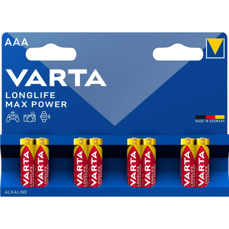 Батарейка Varta Longlife Max Power Alkaline LR03 (AАА), лужна, 8 шт., 22 грн/шт. Батарейка Varta Longlife Max Power Alkaline LR03 (AАА), лужна, 8 шт., 22 грн/шт.