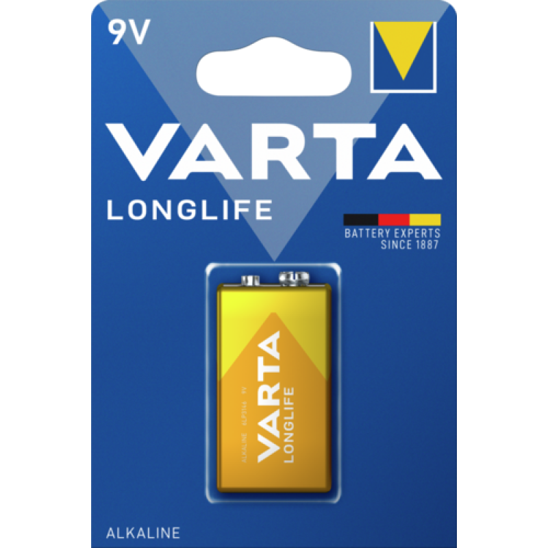 Батарейка VARTA Longlife Alkaline 9V (Крона), лужна Батарейка VARTA Longlife Alkaline 9V (Крона), лужна