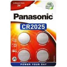 Батарейка Panasonic CR2025 Lithium, 3.0 V, 4 шт., 24 грн/шт