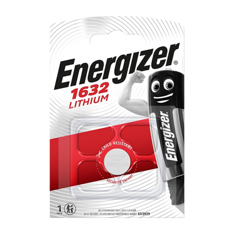 Батарейка Energizer CR1632 Lithium, 3.0 V, 1 шт.