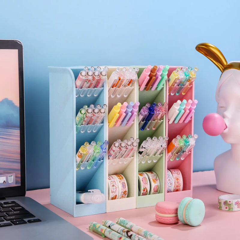 Набір настільних органайзерів (4 шт), підставка для канцелярії, органайзер для дрібниць, розмір секції 5x9x20см