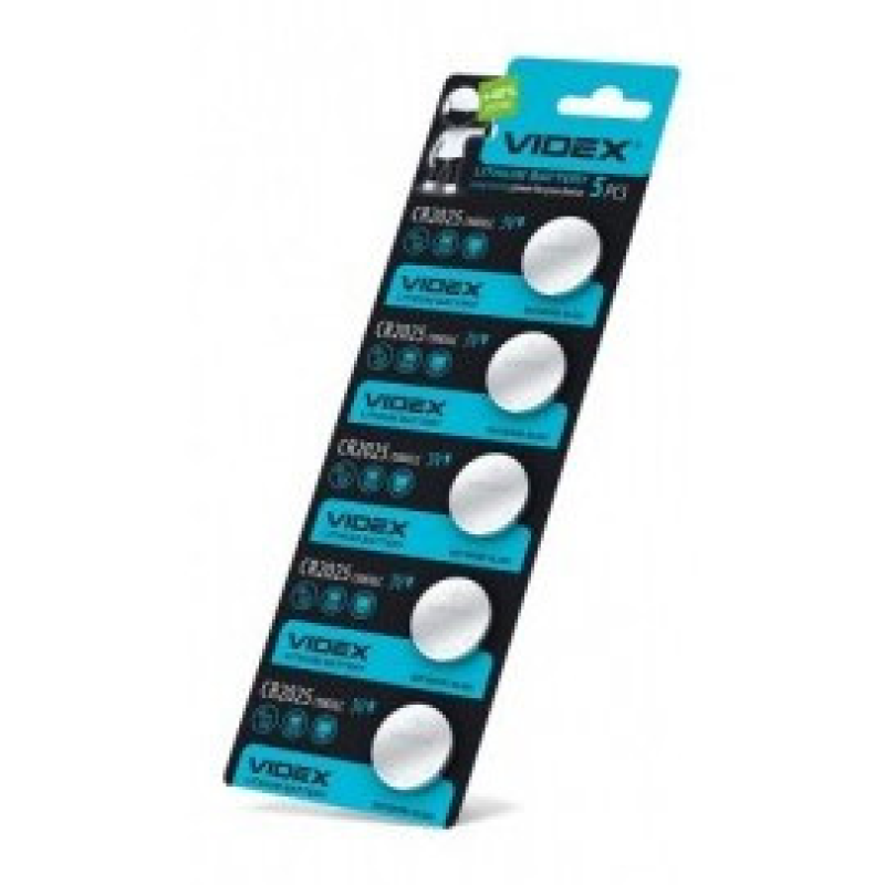 Батарейка Videx CR2025 Lithium, 3.0 V, 5 шт. Батарейка Videx CR2025 Lithium, 3.0 V, 5 шт.
