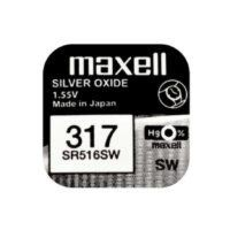 Батарейка Maxell SR516W Silver Oxide (317), 1.55V, 1 шт.