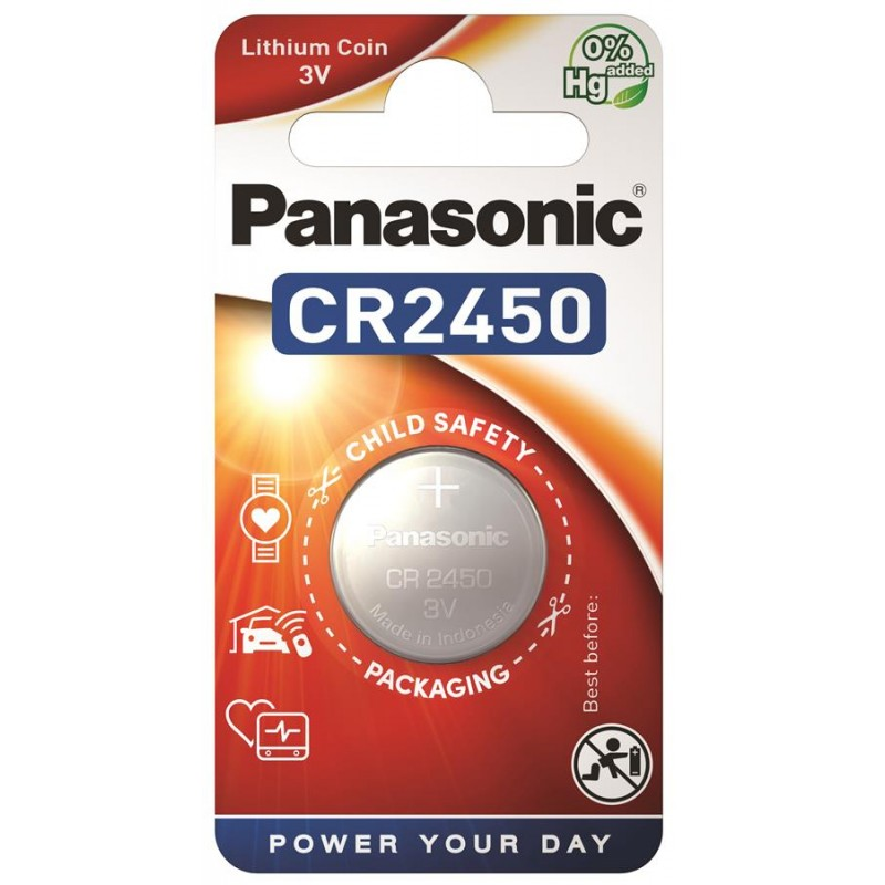 Батарейка Panasonic CR2450 Lithium, 3.0 V, 1 шт.