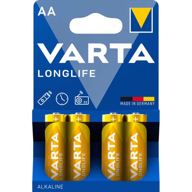 Батарейка Varta Longlife Alkaline LR6 (AA), лужна, 1 шт., ТІЛЬКИ ОРИГИНАЛ Батарейка Varta Longlife Alkaline LR6 (AA), лужна, 1 шт., ТІЛЬКИ ОРИГИНАЛ