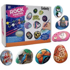 Творчий набір для малювання на камені: фарби, що світяться, пензлі, наклейки, комплект для хобі та дітей