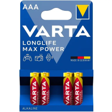 Батарейка Varta Longlife Max Power Alkaline LR03 (AАА), лужна, 4 шт., 25 грн/шт.