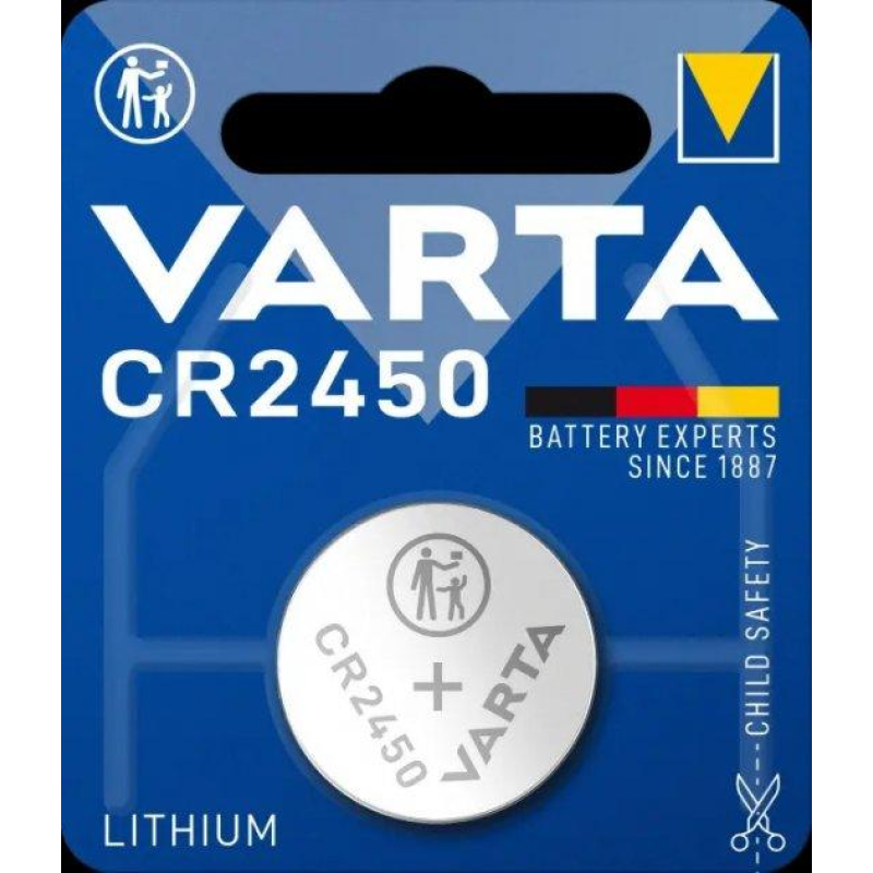 Батарейка Varta CR 2450 Lithium, 3.0 V, 1 шт. Батарейка Varta CR 2450 Lithium, 3.0 V, 1 шт.