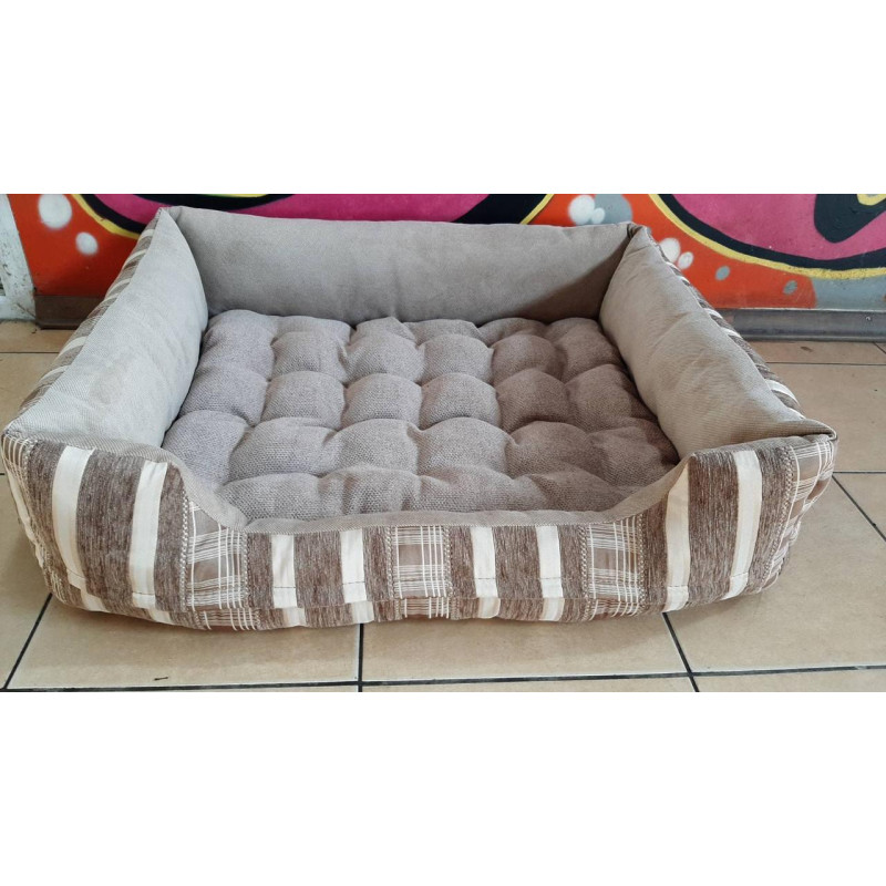 М“яке місце лежанка ліжко (60*50см, блискавки в бортиках) для собаки з якісної меблевої тканини