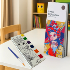 Альбом для розфарбовування акварельними фарбами “Beijing opera“ розмальовка з пензликом для творчості