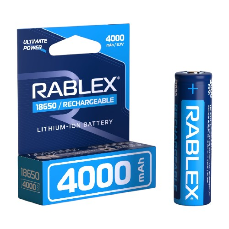 Акумулятор Rablex Li-ion 18650-p (захист), 4000 mAh, 3,7V