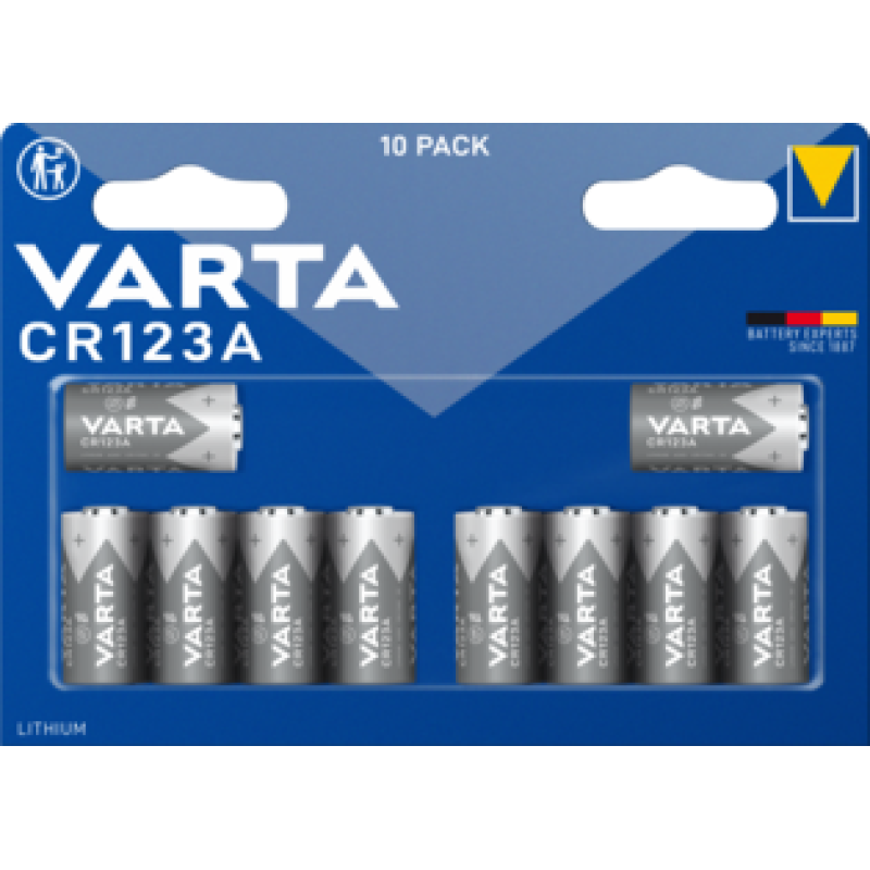 Батарейка Varta CR123А Lithium, 3.0 V, 10 шт. Батарейка Varta CR123А Lithium, 3.0 V, 10 шт.