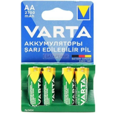 Аккумулятор Varta R6 (АА), 2700mAh Ni-MH, 4шт, ТІЛЬКИ ОРИГІНАЛ, 166грн/шт