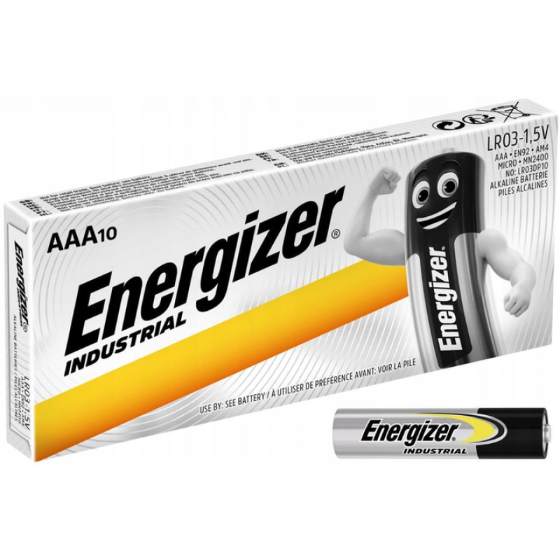 Батарейка Energizer industrial Alkaline LR03 (AАА), лужна, 10 шт.