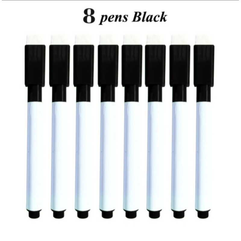 Набір 8шт чорних маркерів з магнітом для магнітної дошки