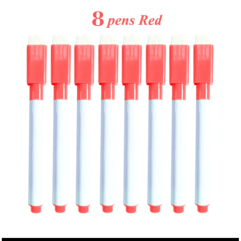 Набір 8шт ЧЕРВОНІ маркери для магнітної дошки з магнітом Набір 8шт ЧЕРВОНІ маркери для магнітної дошки з магнітом