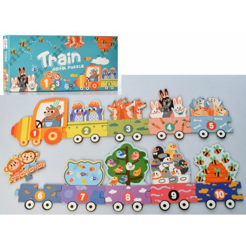 Дерев“яна іграшка Пазли MD 2715 тварини, 19дет