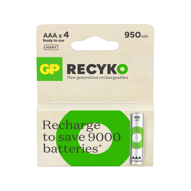 Акумулятор GP ReCyKo R03 (AАА), 950 mAh Ni-MH, 4 шт., ТІЛЬКИ ОРИГИНАЛ Акумулятор GP ReCyKo R03 (AАА), 950 mAh Ni-MH, 4 шт., ТІЛЬКИ ОРИГИНАЛ