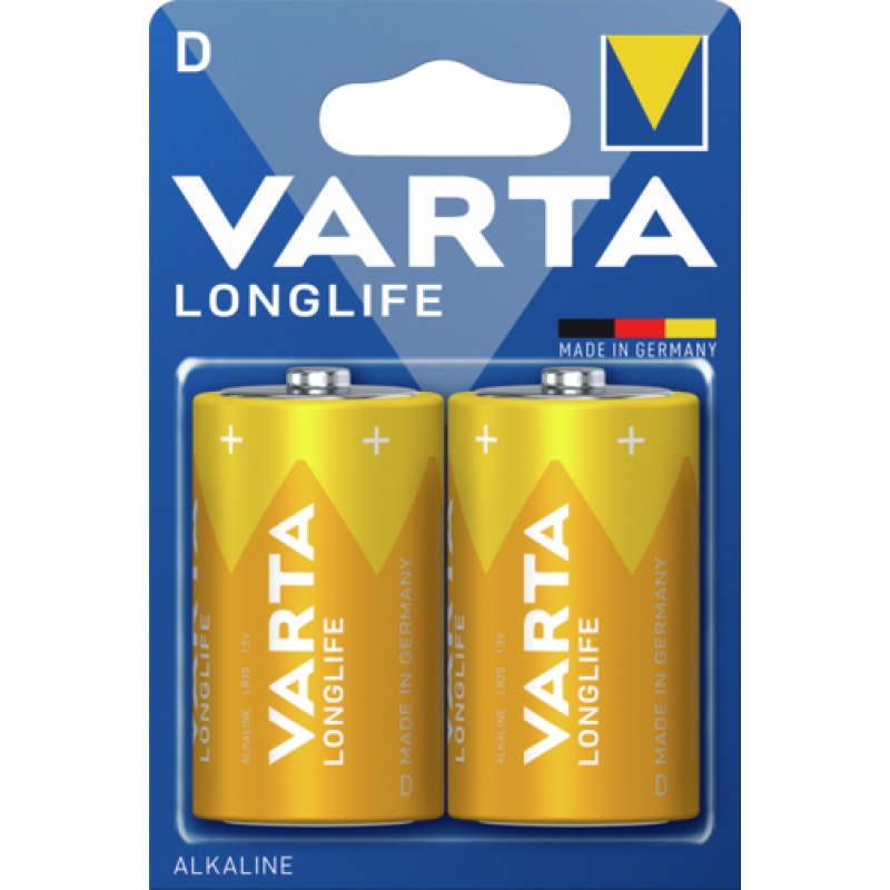 Батарейка Varta Longlife Alkaline LR20 (D), лужна, 2 шт. Батарейка Varta Longlife Alkaline LR20 (D), лужна, 2 шт.