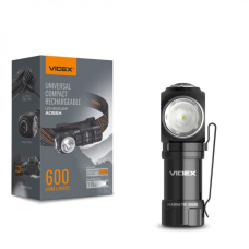 Портативний світлодіодний ліхтарик Videx A055H 600 Lm 5700 K, знімний акумулятор 16340 800mAh