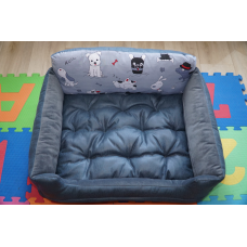 Затишне місце лежанка ліжко (50*40см, блисківки в бортиках) для кішки кота собаки з якісної меблевої тканини