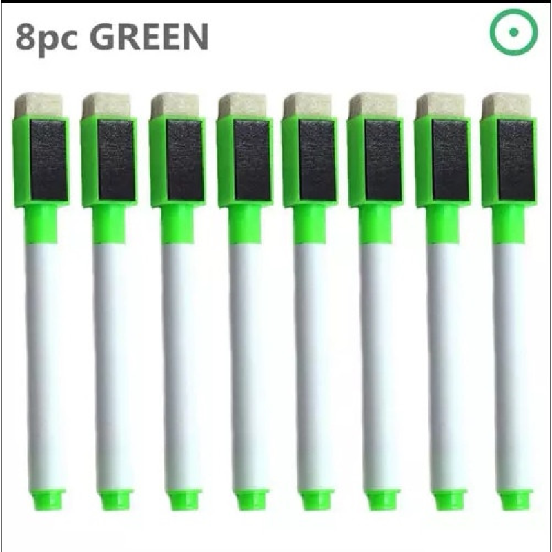 Набір 8шт ЗЕЛЕНІ маркери для магнітної дошки з магнітом Набір 8шт ЗЕЛЕНІ маркери для магнітної дошки з магнітом