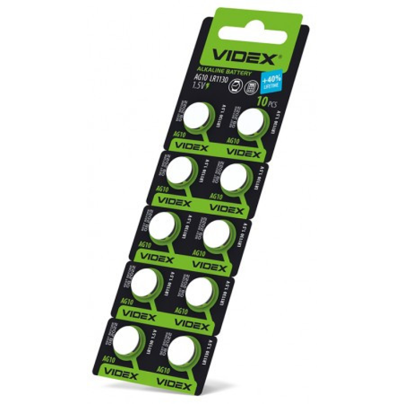 Батарейка Videx AG10 (LR1130) Alkaline, 1.5 V, 100 шт. Батарейка Videx AG10 (LR1130) Alkaline, 1.5 V, 100 шт.