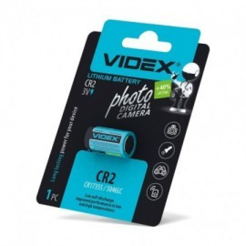 Батарейка Videx CR2 Lithium, 3.0 V, 1 шт. Батарейка Videx CR2 Lithium, 3.0 V, 1 шт.