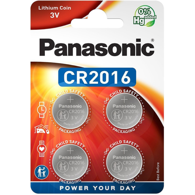 Батарейка Panasonic CR2016 Lithium, 3.0 V, 1 шт.